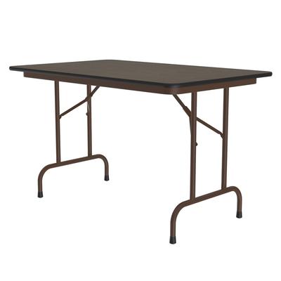 Correll CF3048PX 01 48" Rectangular Folding Table w/ Walnut Top, 29"H, Black