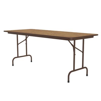 Correll CF3096PX06 96" Rectangular Folding Table w/ Medium Oak Top, 29"H, Brown