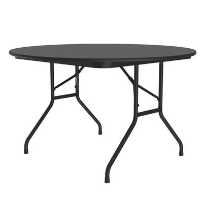Correll CF48PX07 48" Round Folding Table w/ Black Granite Top, 29"H