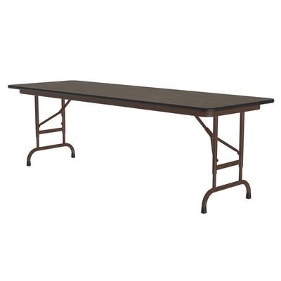 Correll CFA2472PX 01 72" Rectangular Folding Table w/ Walnut Top, 32"H, Black