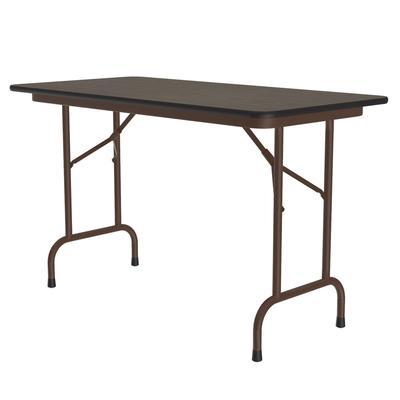 Correll PC2448P 01 48" Rectangular Folding Table w/ Walnut Plywood Top, 29"H, Black