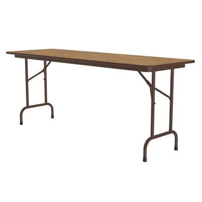 Correll PC2472P 06 72" Rectangular Folding Table w/ Medium Oak Plywood Top, 29"H, Brown