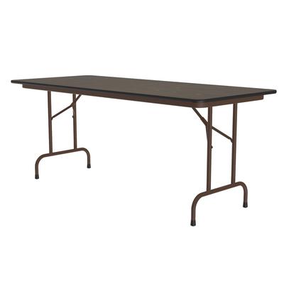 Correll PC3072P 01 72" Rectangular Folding Table w/ Walnut Plywood Top, 29"H, Black