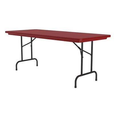 Correll R3060-25 60" R-Series Rectangular Folding Table w/ Red Plastic Top, 29"H