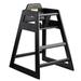 Tablecraft 10624 29 1/2" Stackable Wood High Chair w/ Waist Strap, Black