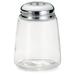 Tablecraft 262 8 oz Cheese Shaker w/ Modern Glass, Chrome Plated Slotted Top, Chrome-Plated Top, Clear
