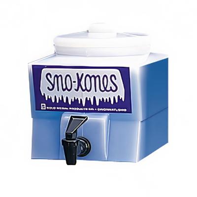 Gold Medal 1028 Sno-Kone Syrup Dispenser w/ No-Drip Faucet & Lid, White