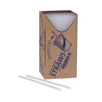 Gold Medal 1082 Unwrapped Plastic Disposable Sno-Sipper Straws, White, Pack of 12, 500