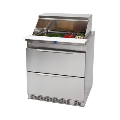 Randell 9412-32-290 32" Sandwich/Salad Prep Table w/ Refrigerated Base, 115v, (12) 1/6 Pan Capacity, Poly Cutting Board, Stainless Steel