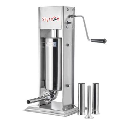 Skyfood 3VF 7 lb Manual Vertical Sausage Stuffer w/ (4) Tubes, Stainless Steel