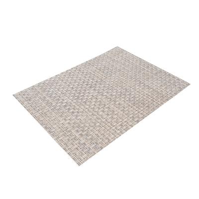 Risch GA-4000 Rectangular Woven Vinyl Placemat - 16" x 12", Beige