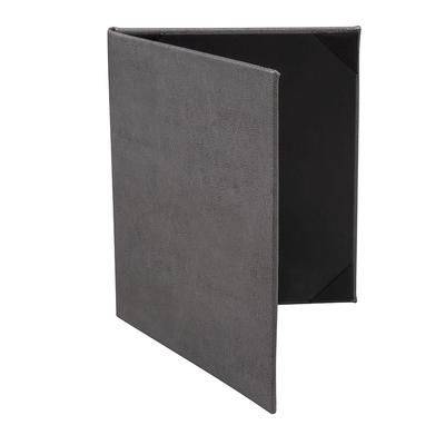 Risch TAM-2V8.5X11 GRAY Double Fold Menu Cover - 8 1/2" x 11", Soft Leather, Gray, Faux Leather