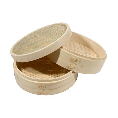 Town 34212 Bamboo Steamer Set, Includes 2 Steamers, 1 Cover, 12 in, 12", Beige