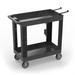 Luxor EC11-NDUST-B 2 Level Plastic Heavy Duty Industrial Cart w/ 600 lb Capacity, Tub Shelves, Black