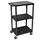 Luxor LE42-B Endura 42&quot; 3 Level A/V Utility Cart w/ 400 lb Capacity - Plastic, Black