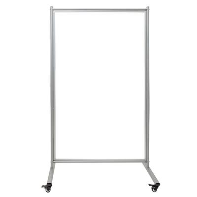 Luxor MD4072W Reversible Whiteboard Room Divider w/ 2 Magnetic Sides, 39" x 64", Silver