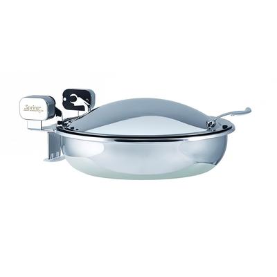 Spring USA 2372-6/36 4 qt Round Sauteuse Chafer - Induction Ready, Stainless w/ Chrome-Plated Accents, Silver