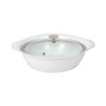 Spring USA 8258-2/27 Motif 3 qt Casserole Pan w/ Cover - Induction Ready, Aluminum/Ceramic, White