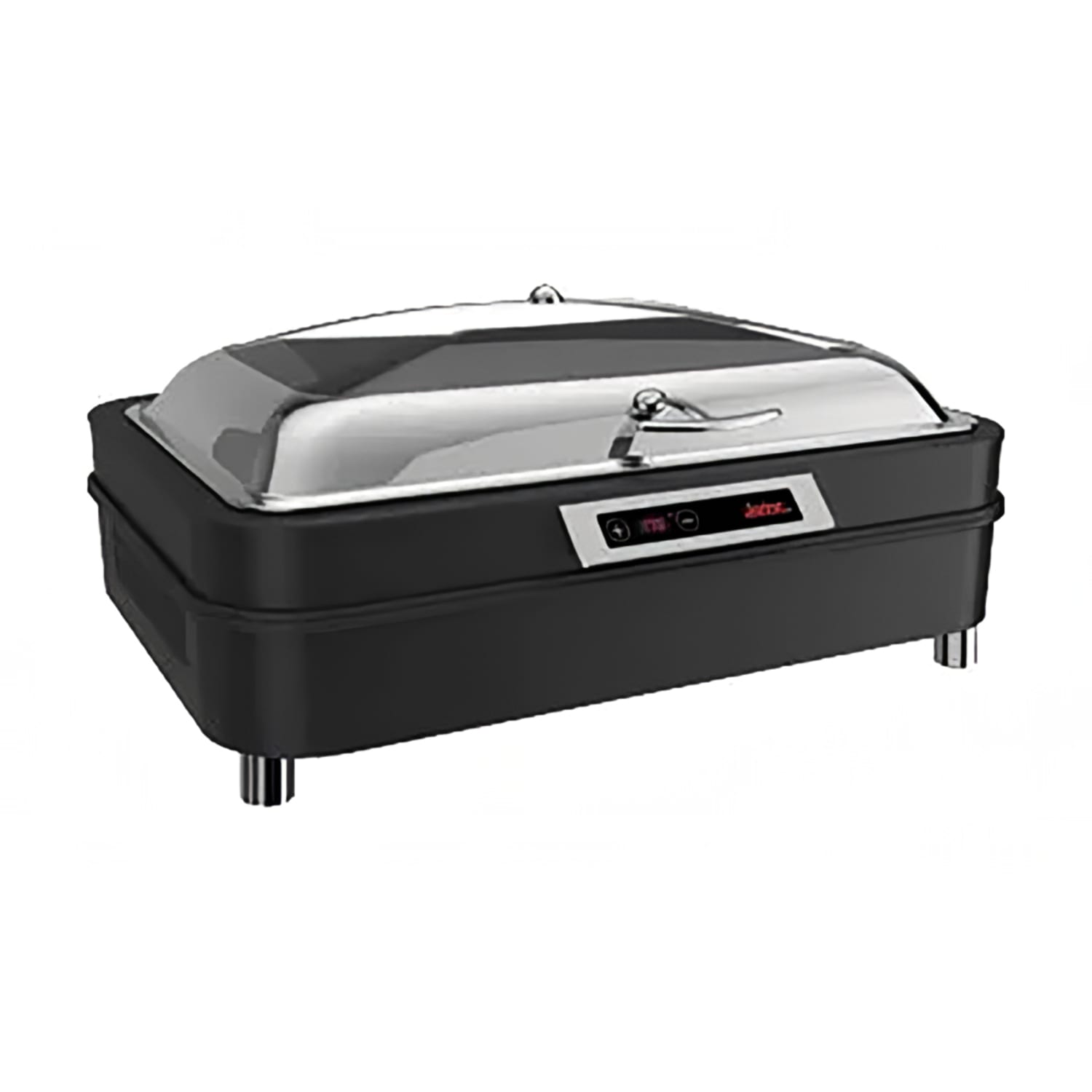 Spring USA HC380-CT 8 qt Hot/Cold Rectangular Chafer w/ Glass Top - Titanium, 110v, 8 Quart, Black