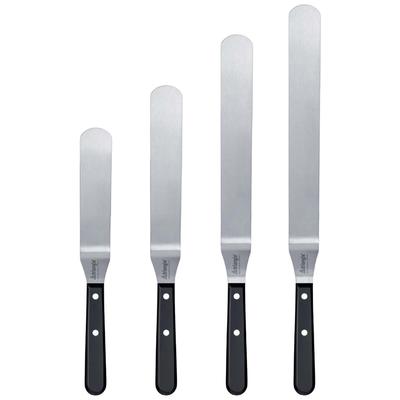 Louis Tellier 7351125 10" Offset Decorating & Icing Spatula Stainless Steel Blade & Black Plastic Handle