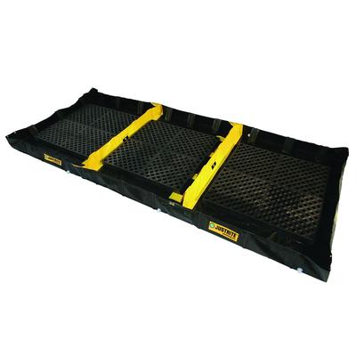 Justrite 28574 4 Zone Decontamination Station - 240"L x 72"W x 8"H, PVC Coated Fabric, Black, 4 Zones, Wall Supports