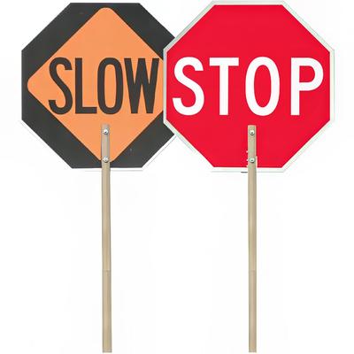 Accuform Signs FSP175 18" Double Sided Paddle Sign w/ 60" Wood Handle, Aluminum, Multi-Colored