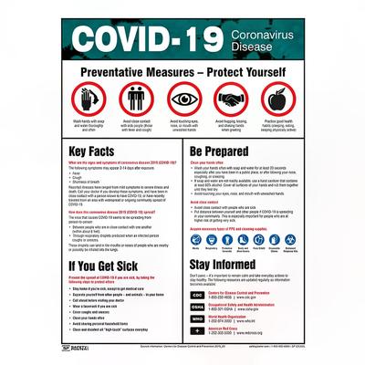Accuform Signs SP125300 COVID-19 Safety Poster - 22