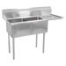 John Boos E2S8-24-14R24 74 1/2" 2 Compartment Sink w/ 24"L x 24"W Bowl, 14" Deep, Stainless Steel, Freestanding