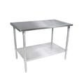 John Boos ST4-24120SSK 120" 14 ga Work Table w/ Undershelf & 300 Series Stainless Flat Top, Stainless Steel