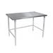 John Boos ST4-2448GBK 48" 14 ga Work Table w/ Open Base & 300 Series Stainless Flat Top, Stainless Steel