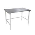 John Boos ST4-3072GBK 72" 14 ga Work Table w/ Open Base & 300 Series Stainless Flat Top, Stainless Steel