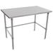 John Boos ST6-2484SBK 84" 16 ga Work Table w/ Open Base & 300 Series Stainless Flat Top, 1.5" Stallion Edge, Straight Turndown Sides, Stainless Steel