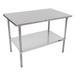 John Boos ST6-3648GSK 48" 16 ga Work Table w/ Undershelf & 300 Series Stainless Flat Top, Stainless Steel Top