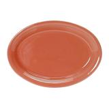 Tuxton CNH-0962 9 3/4" x 7" Oval ConcentrixÂ© Platter - Ceramic, Cinnebar, Red
