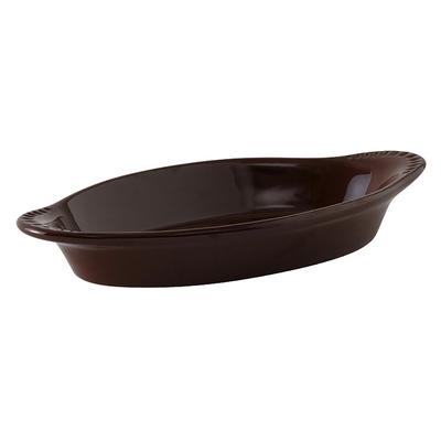 Tuxton DMN-080 8 oz. Oval, DuraTuxÂ© Welsh Rarebit - Ceramic, Mahogany, Brown