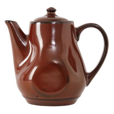 Tuxton GAR-101 17 oz Ceramic Teapot with Lid - Red Rock, Brown