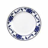 Thunder Group 1007TB 6 7/8" Round Lotus Plate - Melamine, White/Blue