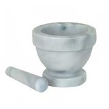 Thunder Group MRGR002 5" Mortar and Pestle, Marble, Gray