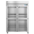 Hoshizaki R2A-HG Steelheart 55" 2 Section Reach In Refrigerator, (4) Left/Right Hinge Glass Doors, 115v, Top-mounted Refrigeration, Silver