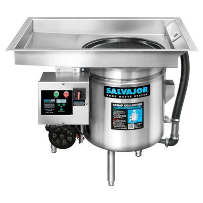 Salvajor P914 Pot Pan Scrap Collector, Pre-Flushing & Disposer, 3/4 HP, 208v/3ph, Stainless Steel