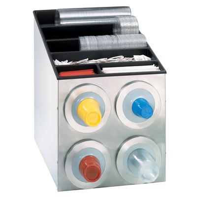 Dispense-Rite BFL-L-2X2SS Cup & Lid Organizer, Cabinet, (10) Compartment, All Cup Types, Silver