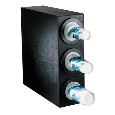 Dispense-Rite BFL-S-3BT Cup Dispenser, Cabinet, 3 Compartment, All Cup Types, Black