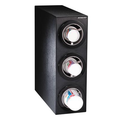 Dispense-Rite CTC-S-3BT Cup Dispenser, Cabinet, 3 Compartment, All Cup Types, Black