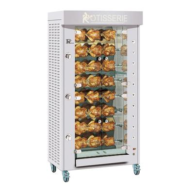 Rotisol USA GF975-8G-SS Gas 8 Spit Commercial Rotisserie w/ 24 Bird Capacity, Liquid Propane, Floor Model, LP, Stainless Steel, Gas Type: LP