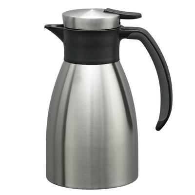 Service Ideas 83706 20 oz Vacuum Carafe w/ Push Button Lid & Stainless Liner - Brushed Stainless, Silver