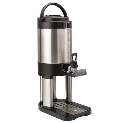 Service Ideas GIUSL1G 1 gal Thermal Coffee Dispenser w/ Base & Brew Thru Top - Brushed Stainless, Silver