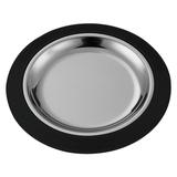 Service Ideas RT7BLC Thermo-Plate 7" Round Complete Platter Set w/ Stainless Insert, Sloping Rim, Silver