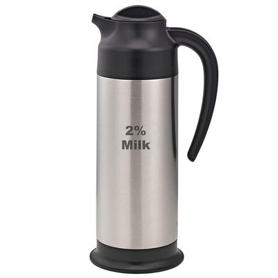 Service Ideas SSN1002PCTET 1 liter Vacuum Carafe w/ Screw On Lid & Stainless Liner - Brushed Stainless, Silver