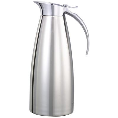 Service Ideas SVSC10PS 1 liter Vacuum Carafe w/ Flip Top Lid & Stainless Liner - Polished Stainless, Silver