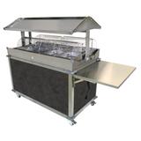 Cadco CBC-GG-4-L3 MobileServ 85 1/4" Hot Food Table w/ (4) Wells & Enclosed Base, 120v, Black